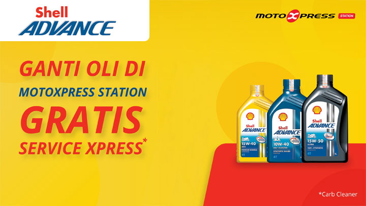 Setiap Pembelian Oli Shell akan Mendapatkan GRATIS Service Express: Carb Cleaner!